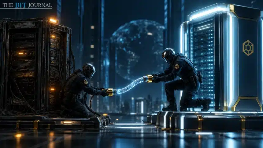 Data connection being moved between network nodes