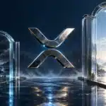 XRP symbol between two architectural gateways