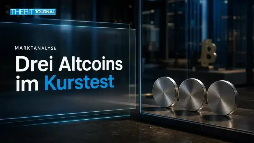 Altcoin Analyse zum Wochenende: HYPE, LEO und WBT vor Kurstests 7 Altcoin Analyse: Drei Metallkörper vor einer Glaswand als Symbol unterschiedlicher Kurstests