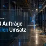 Rechenzentrumsgang mit halb bestückten Serverracks als Sinnbild für den AWS Auftragsbestand