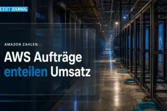 Rechenzentrumsgang mit halb bestückten Serverracks als Sinnbild für den AWS Auftragsbestand