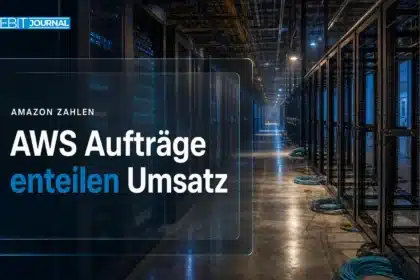 Rechenzentrumsgang mit halb bestückten Serverracks als Sinnbild für den AWS Auftragsbestand