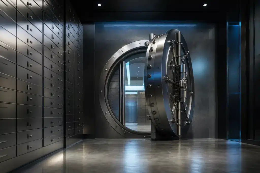 XRP Price Prediction 2026-2030: Scenarios, Analyst Targets and Risks 8 Steel bank custody vault with half-open door symbolizing institutional crypto custody