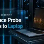 Compromised laptop in a server room illustrating the Binance hack traced to a DevOps engineer's device