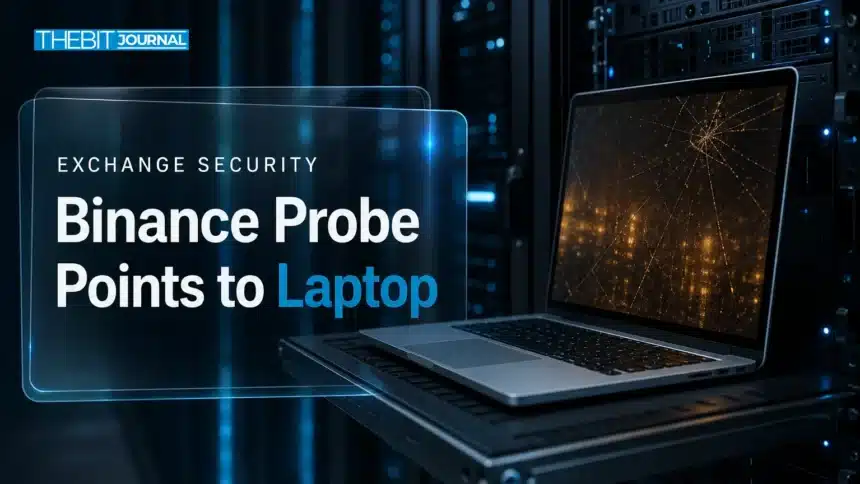 Binance Hack: Probe Points to Engineer's Compromised Laptop in $6.3B Breach 7 Compromised laptop in a server room illustrating the Binance hack traced to a DevOps engineer's device