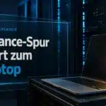 Kompromittierter Laptop in einem Serverraum als Sinnbild für den Binance Hack über das Gerät eines DevOps-Ingenieurs