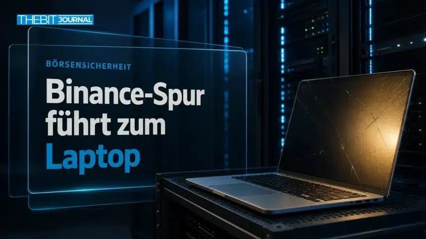 Binance Hack: Ermittlungen deuten auf kompromittierten Laptop eines Ingenieurs 7 Kompromittierter Laptop in einem Serverraum als Sinnbild für den Binance Hack über das Gerät eines DevOps-Ingenieurs