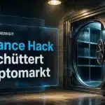 Halb geöffneter Stahltresor als Sinnbild für den Binance Hack, den größten erfassten Krypto-Diebstahl