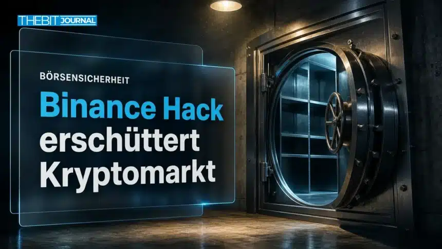 Binance Hack: Sind die Gelder nach dem 6,3-Mrd.-$-Rekordraub sicher? 7 Halb geöffneter Stahltresor als Sinnbild für den Binance Hack, den größten erfassten Krypto-Diebstahl