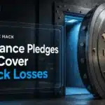 Steel vault door with BNB emblem symbolizing Binance hack losses being covered by company reserves