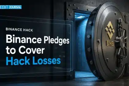 Steel vault door with BNB emblem symbolizing Binance hack losses being covered by company reserves