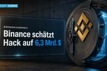Offene Stahltresortür als Symbol für den Binance Hack mit geschätzt 6,3 Mrd. Dollar Schaden