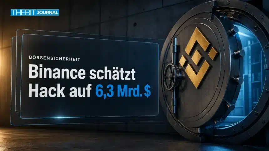 Binance Hack: 6,3 Mrd. Dollar Schaden, Bitcoin fällt kurz auf 76.300 $ 7 Offene Stahltresortür als Symbol für den Binance Hack mit geschätzt 6,3 Mrd. Dollar Schaden