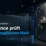 Offene Stahltresortür in einem dunklen Serverkorridor als Symbol für den Binance Hack