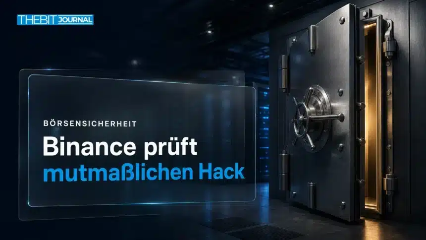 Binance Hack: Verdächtige Abflüsse von bis zu 5,8 Mrd. US-Dollar 7 Offene Stahltresortür in einem dunklen Serverkorridor als Symbol für den Binance Hack