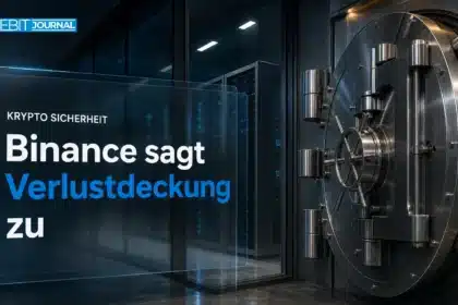 Stahltresor vor einem gläsernen Verwahrungsraum als Symbol für Börsensicherheit