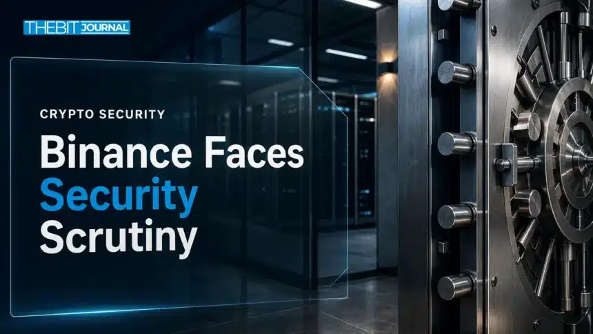 Illustrative steel vault door and glass-walled custody infrastructure