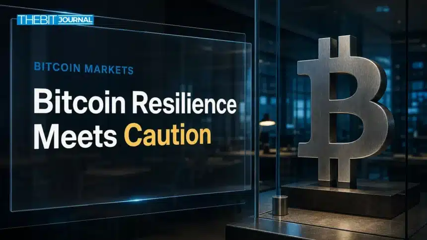 Bitcoin sculpture behind security glass illustrates market caution after the reported Binance hack