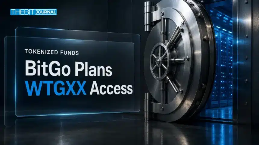 BitGo WisdomTree Deal Brings Tokenized Treasury Fund WTGXX to BitGo Mint 7 Steel vault door opening onto server racks, illustrating the BitGo WisdomTree tokenized fund custody deal