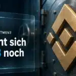 Goldene BNB-Skulptur an einer Tresortür als Sinnbild für die Frage, ob sich BNB lohnt