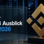 Goldene BNB-Skulptur in einem Rechenzentrum als Symbol für die BNB Prognose 2026