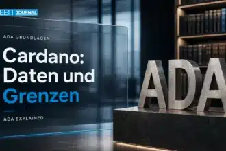 ADA-Metallskulptur auf einem dunklen Steinsockel vor Bücherregalen und Milchglas