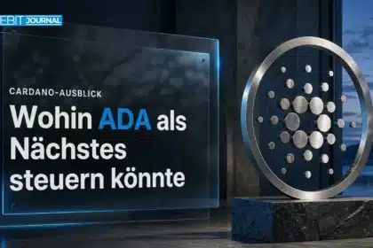 Cardano-Skulptur aus gebürstetem Metall als Symbolbild für die Cardano Prognose 2030