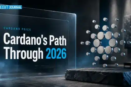 Brushed-metal Cardano sculpture illustrating a Cardano price prediction 2026 analysis