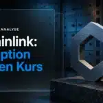Lohnt sich Chainlink 2026: Metallskulptur des Chainlink-Logos in einem Banktresor