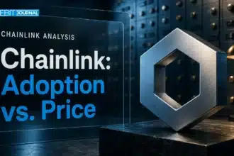 Is Chainlink a good investment in 2026: metal Chainlink sculpture inside a bank vault