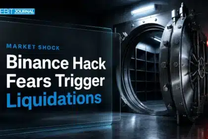 Open steel vault in dim light illustrating crypto liquidations after Binance hack fears