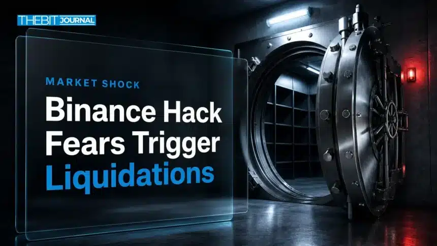 Crypto Liquidations Hit $628 Million in an Hour on Binance Hack Fears 7 Open steel vault in dim light illustrating crypto liquidations after Binance hack fears