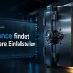 Krypto News heute: angelehnte Tresortür aus Stahl in einem dunklen Serverraum als Sinnbild für den Binance-Hack