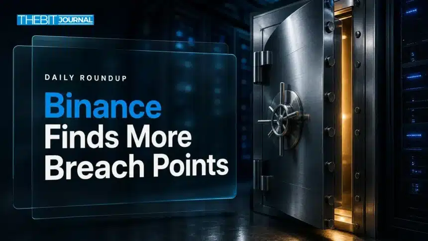 Crypto News Today: Binance $6.3B Hack, Trezor Warning, HYPE Jumps 7 Crypto news today: steel vault door ajar in a dark server room, symbolizing the Binance hack