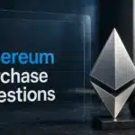 An editorial illustration of an Ethereum sculpture beside a closed wallet case.