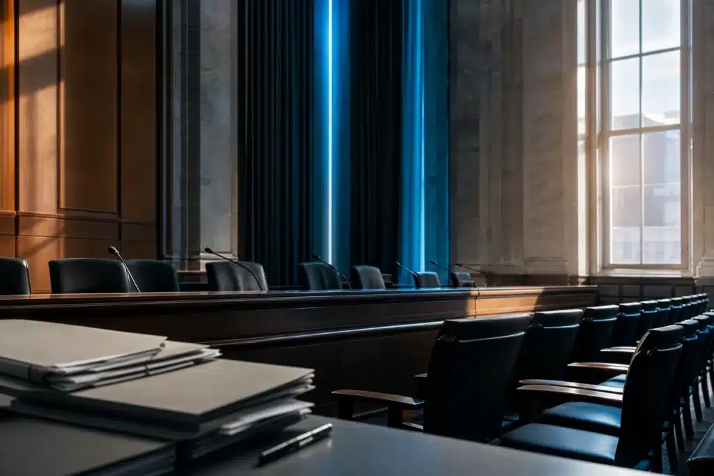 CFTC crypto regulation faces a test after reported Binance hack 8 Illustrative empty regulatory hearing room with microphones and paper folders