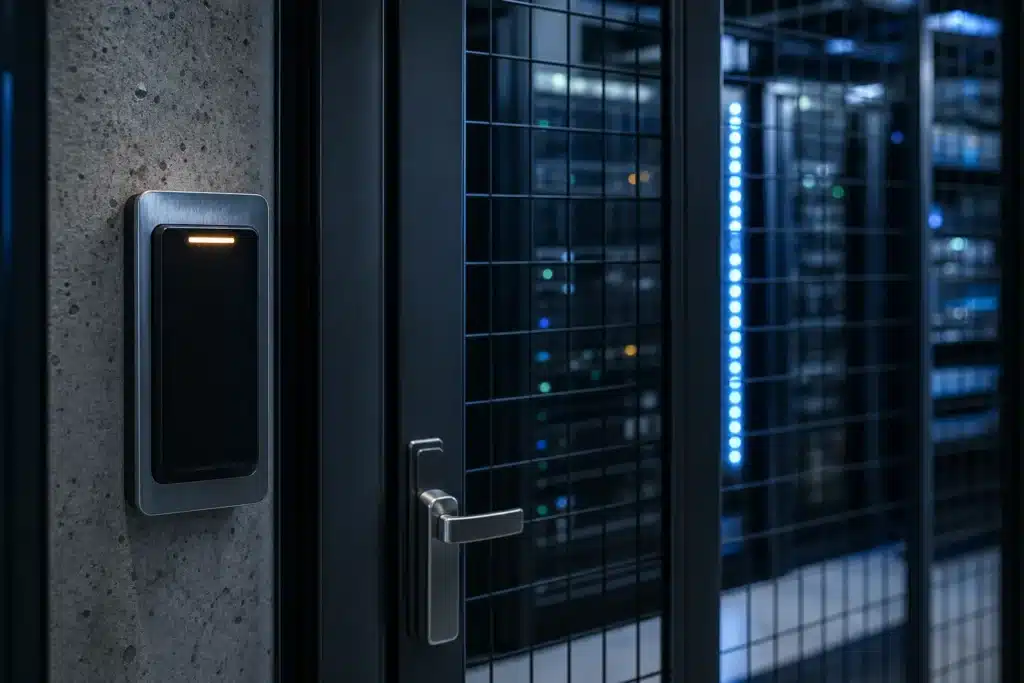 CFTC crypto regulation faces a test after reported Binance hack 9 Illustrative access-card reader beside a locked server cage in a data facility