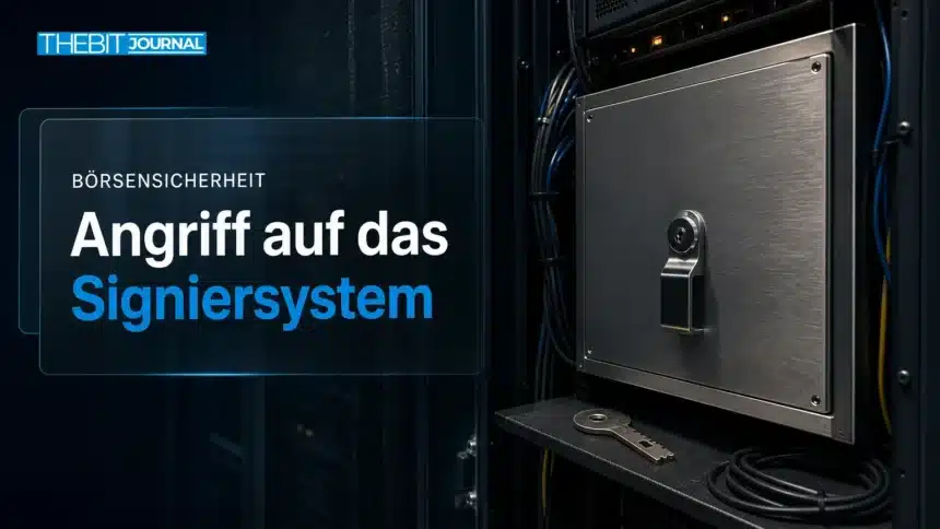 Symbolfoto zum Binance Hack: Hardware-Signiergerät in einem geöffneten Serverschrank