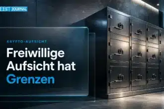 Regulierung von Kryptobörsen: getrennte Stahlfächer als Symbol für Kunden- und Firmengelder