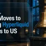 Brass exchange bell symbolising ICE's plan to bring Hyperliquid perpetual futures to the US