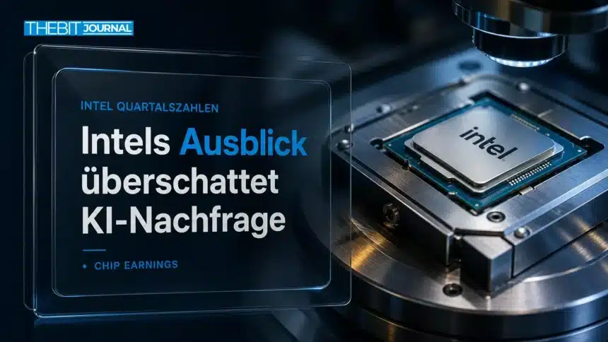 Kurssturz bei Intel: Prozessorgehäuse unter einer Prüflinse in einem Halbleiterlabor