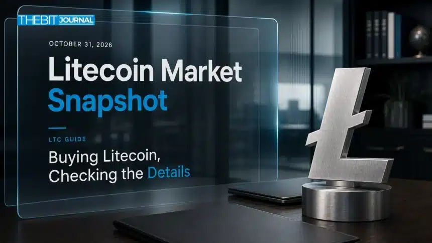 how to buy Litecoin: Verified Market Context and Research Limits 7 Illustrative desk scene with a Litecoin symbol and research materials