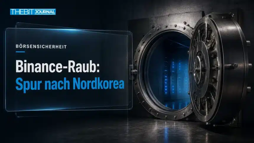 Nordkorea Binance Hack: Analysten sehen TraderTraitor hinter 6,3 Mrd. $ 7 Offener, leerer Stahltresor als Symbol für den Nordkorea Binance Hack und den Diebstahl von 6,3 Mrd. US-Dollar