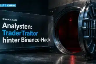 Offener, leerer Stahltresor als Symbol für den Nordkorea Binance Hack, den Analysefirmen TraderTraitor zuschreiben