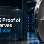 Stahltresortür in einem Rechenzentrum als Symbol für vier Jahre OKX Proof of Reserves