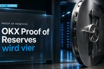 Stahltresortür in einem Rechenzentrum als Symbol für vier Jahre OKX Proof of Reserves