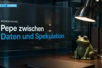 Pepe Prognose im Faktencheck: grüne Keramikfroschfigur unter einer Prüflampe