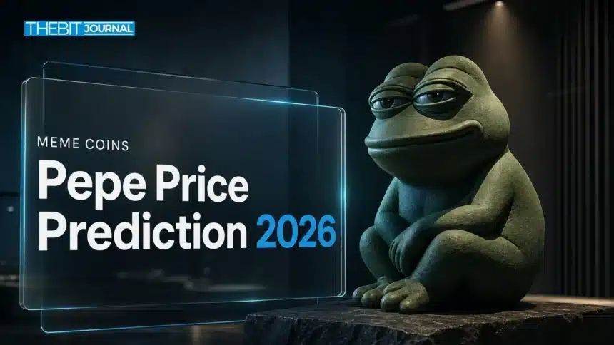 Pepe Price Prediction 2026: PEPE Scenarios, Key Levels and Risks 7 Green frog sculpture on a stone pedestal illustrating Pepe price prediction 2026