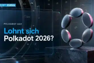 Polkadot-Skulptur aus gebürstetem Metall in einem Tresorraum zur Frage, lohnt sich Polkadot 2026
