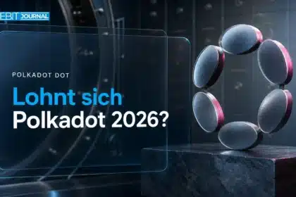 Polkadot-Skulptur aus gebürstetem Metall in einem Tresorraum zur Frage, lohnt sich Polkadot 2026